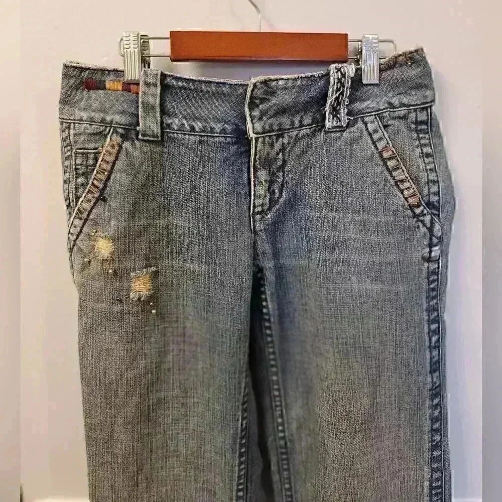 Rare Vintage Free People Patchwork Jeans Size 27 - Picture 7 of 13